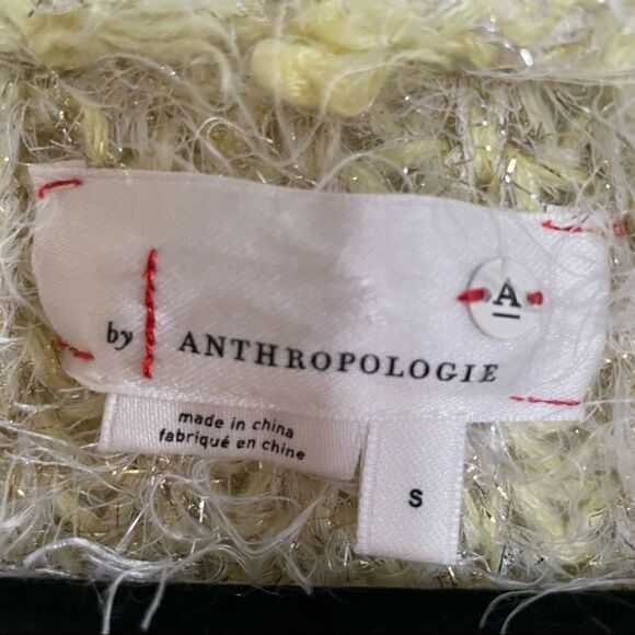 by Anthropologie ~ Larkin Shimmer Cardigan in Yellow/Gold ~ size S - Picture 11 of 11
